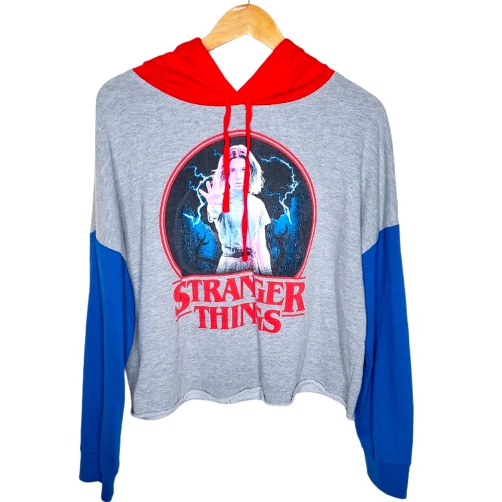 Netflix Stranger Things Color Block Cropped Hoodie